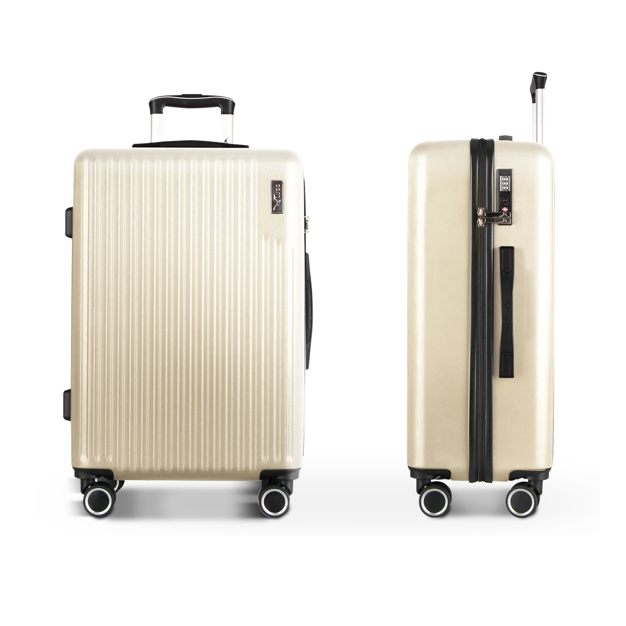 Vacay 28” Suitcase ABS Luggage with TSA Indent Lock, Aluminium Trolley Handle, 360° Spinner Wheels - Airline Compatible (76.5 x 30 x 50.5cm) - Earth - Image 3