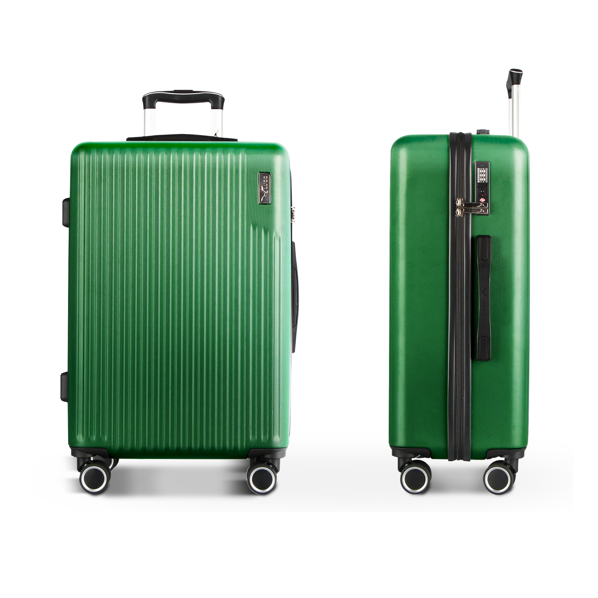 Vacay 28” Suitcase ABS Luggage with TSA Indent Lock, Aluminium Trolley Handle, 360° Spinner Wheels - Airline Compatible (76.5 x 30 x 50.5cm) - Forest - Image 3