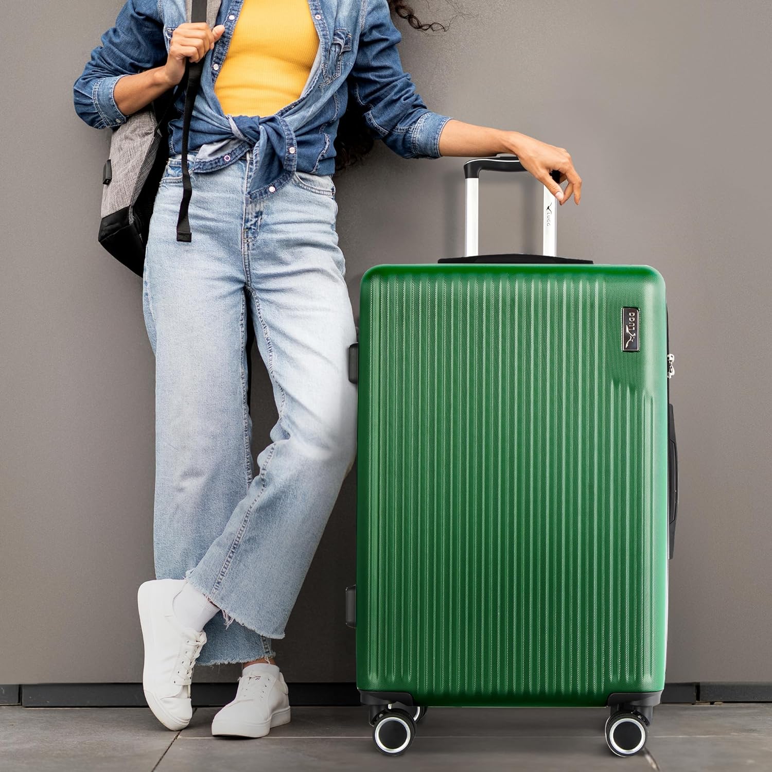 Vacay 28” Suitcase ABS Luggage with TSA Indent Lock, Aluminium Trolley Handle, 360° Spinner Wheels - Airline Compatible (76.5 x 30 x 50.5cm) - Forest - Image 7