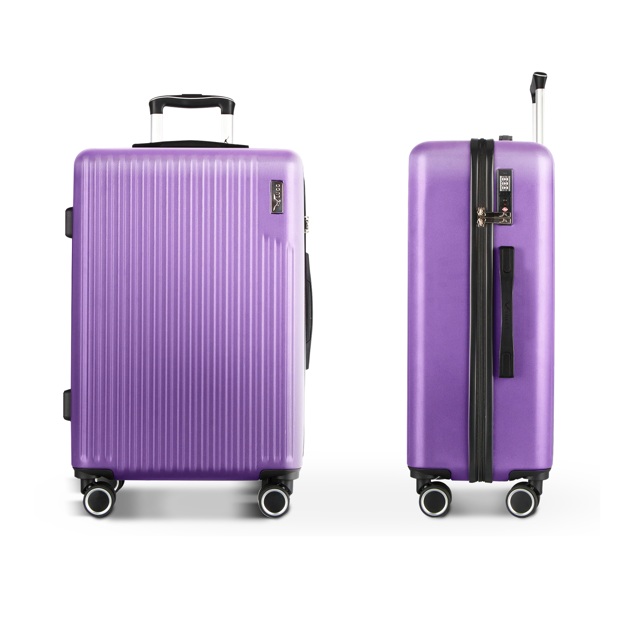 Vacay 28” Suitcase ABS Luggage with TSA Indent Lock, Aluminium Trolley Handle, 360° Spinner Wheels - Airline Compatible (76.5 x 30 x 50.5cm) - Lavender - Image 3