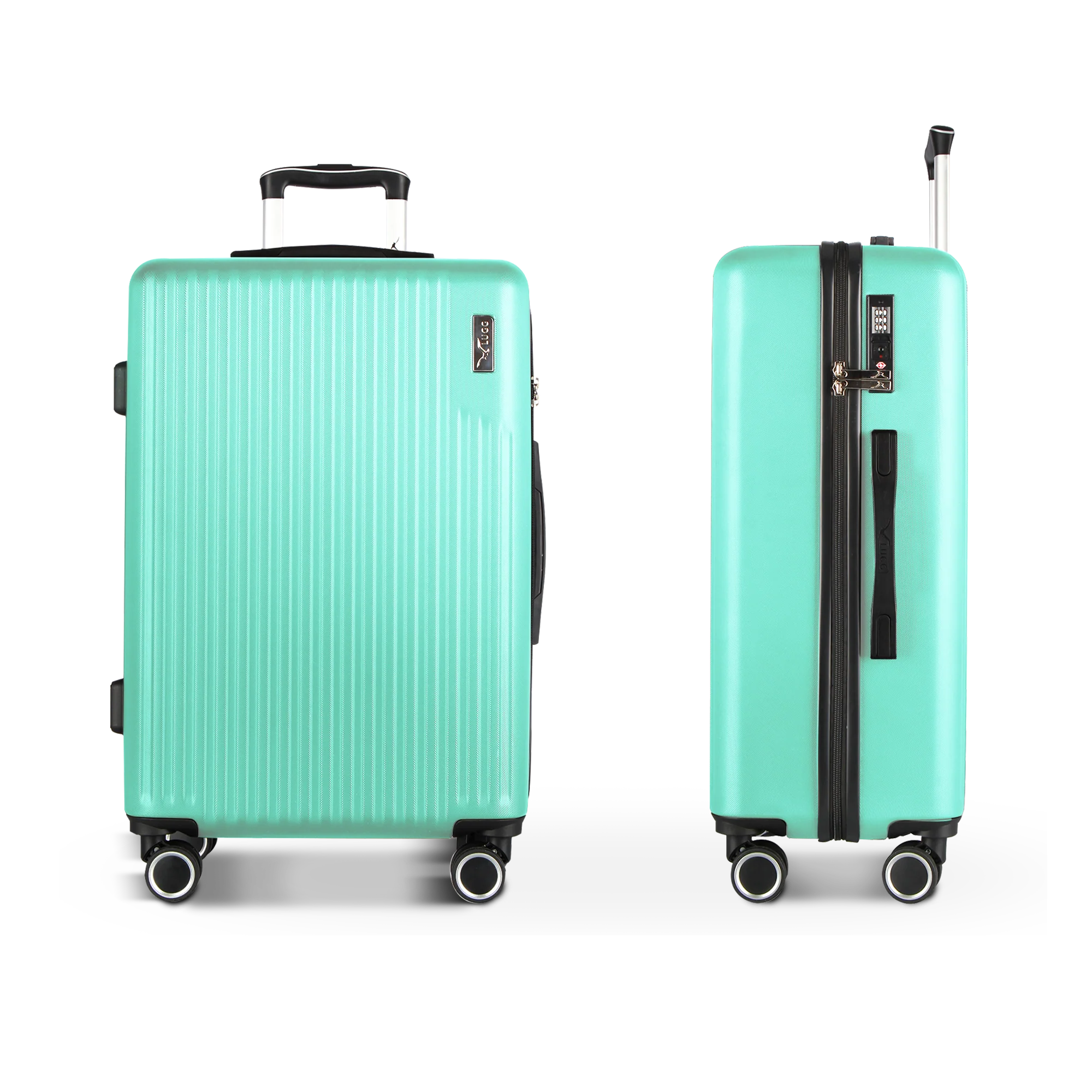 Vacay 28” Suitcase ABS Luggage with TSA Indent Lock, Aluminium Trolley Handle, 360° Spinner Wheels - Airline Compatible (76.5 x 30 x 50.5cm) - Mint - Image 3