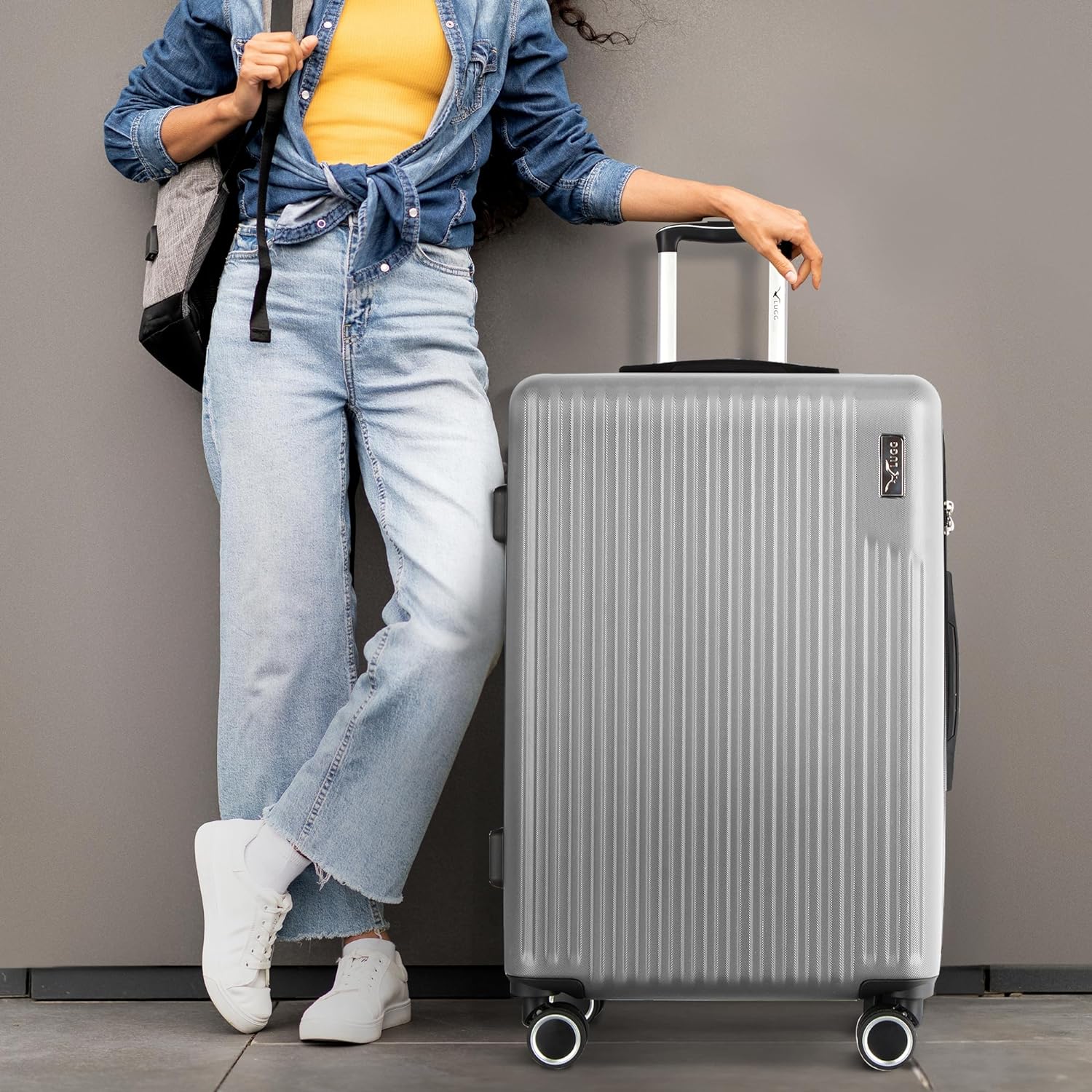 Vacay 28” Suitcase ABS Luggage with TSA Indent Lock, Aluminium Trolley Handle, 360° Spinner Wheels - Airline Compatible (76.5 x 30 x 50.5cm) - Raven - Image 7