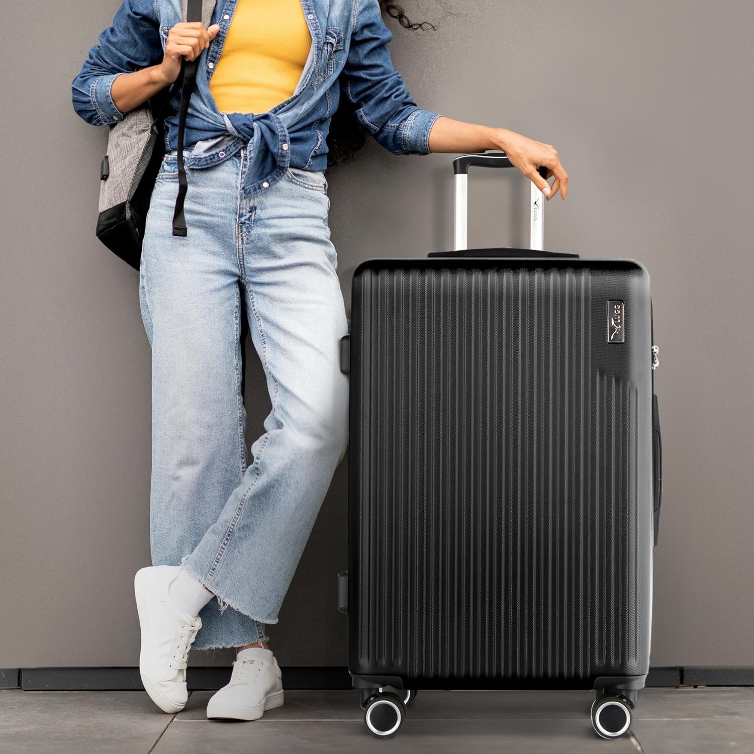 Vacay 28” Suitcase ABS Luggage with TSA Indent Lock, Aluminium Trolley Handle, 360° Spinner Wheels - Airline Compatible (76.5 x 30 x 50.5cm) - Shadow - Image 6