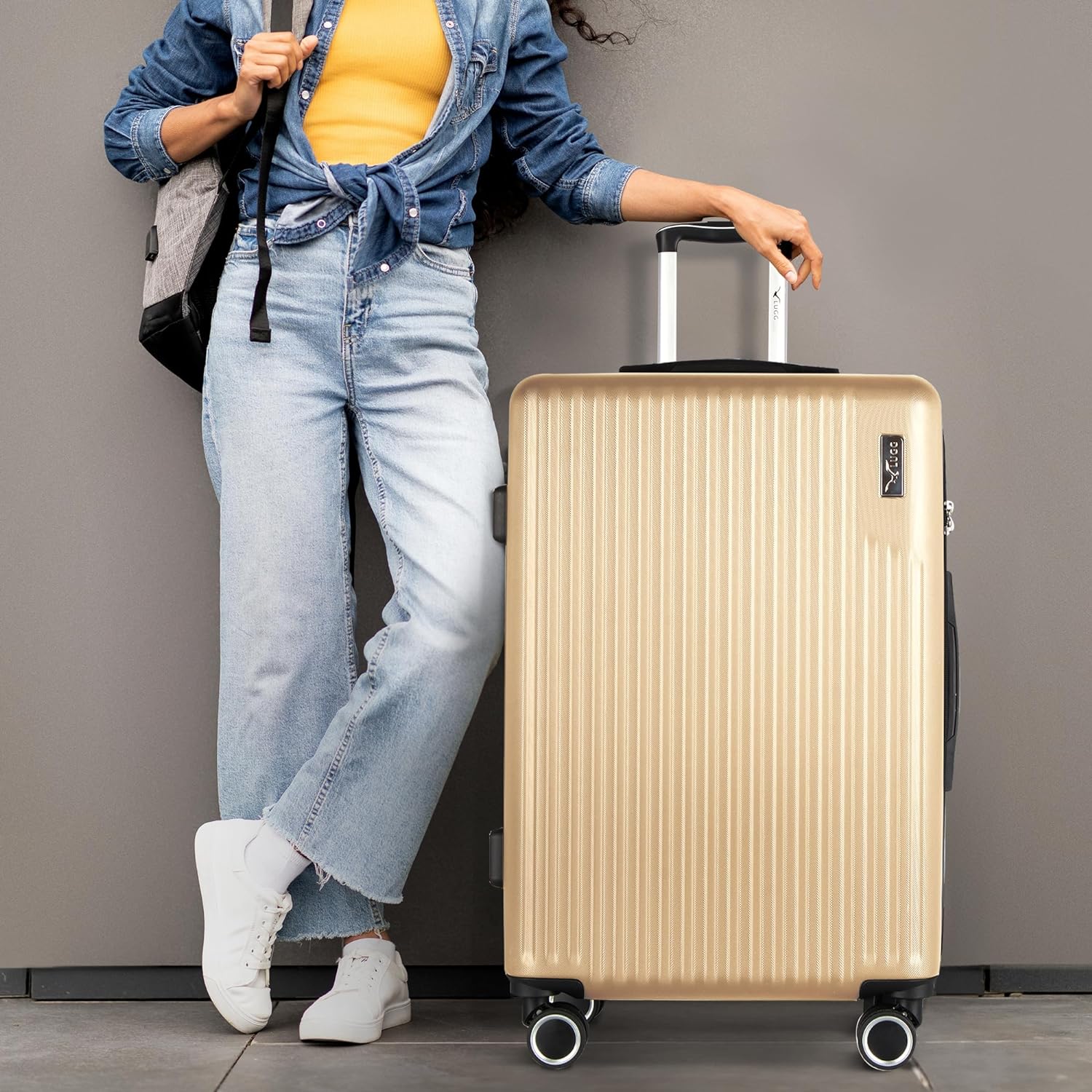 Vacay 28” Suitcase ABS Luggage with TSA Indent Lock, Aluminium Trolley Handle, 360° Spinner Wheels - Airline Compatible (76.5 x 30 x 50.5cm) - Sunset - Image 7