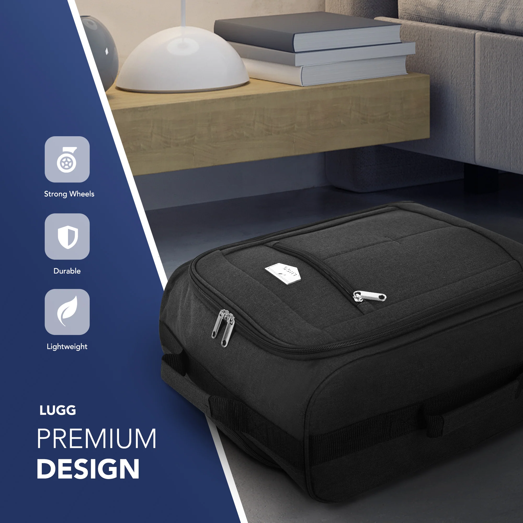 Free EasyJet Underseat & Ryanair Priority Approved Soft Cabin Bag - Black (45x36x20cm) - Image 3