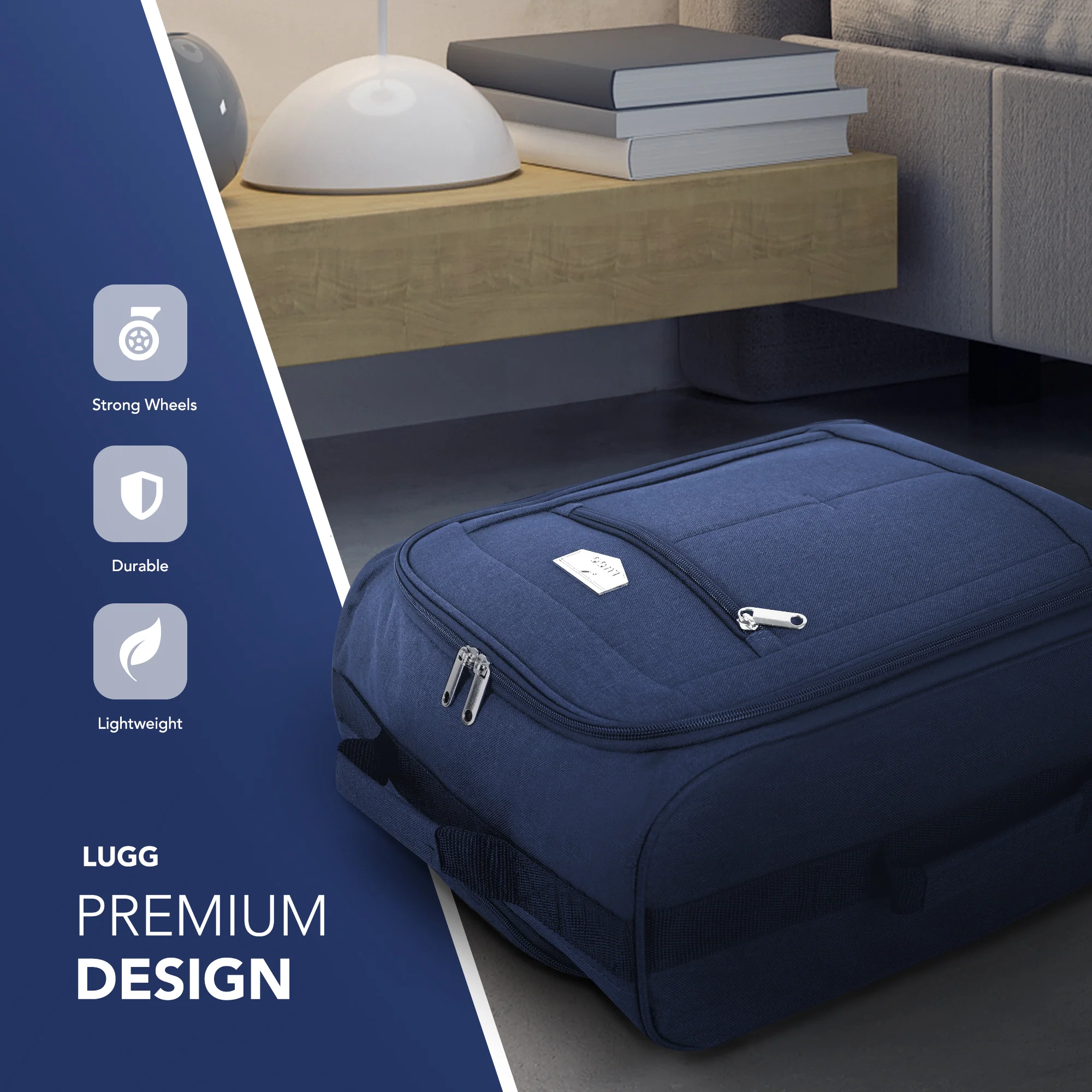 Free EasyJet Underseat & Ryanair Priority Approved Soft Cabin Bag - Blue (45x36x20cm) - Image 3