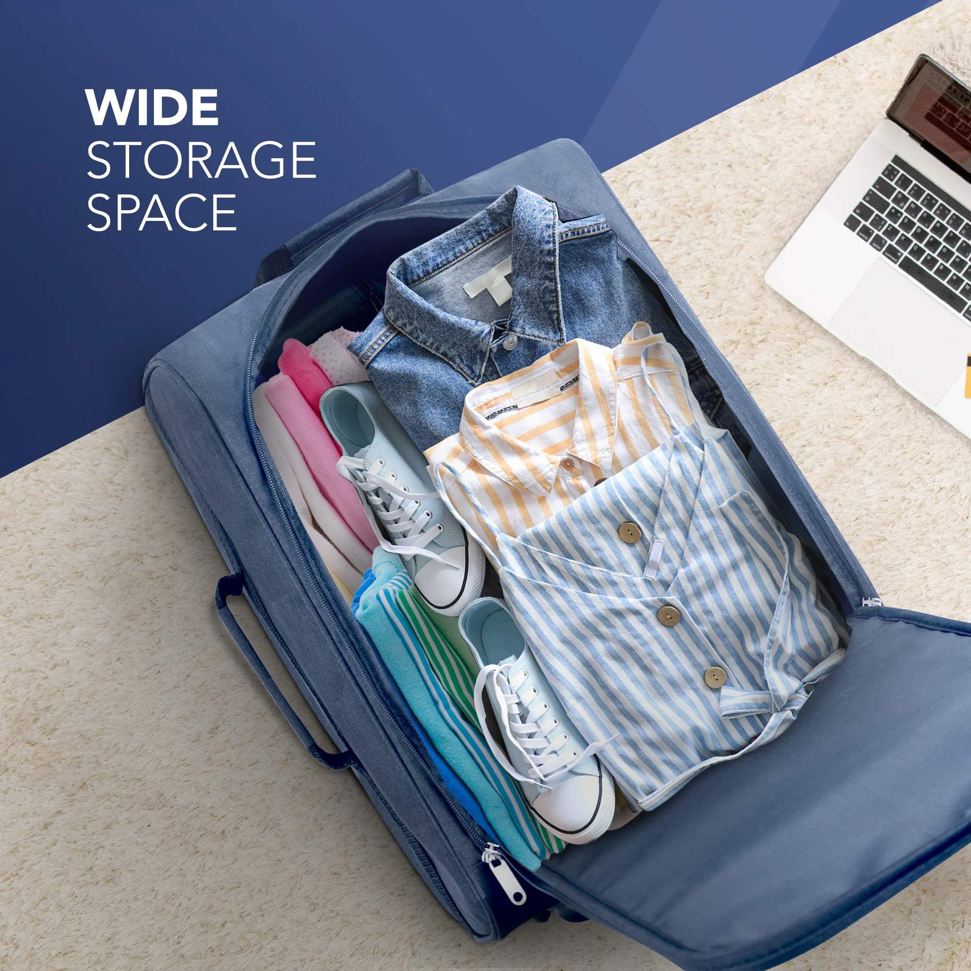 Free EasyJet Underseat & Ryanair Priority Approved Soft Cabin Bag - Blue (45x36x20cm) - Image 4