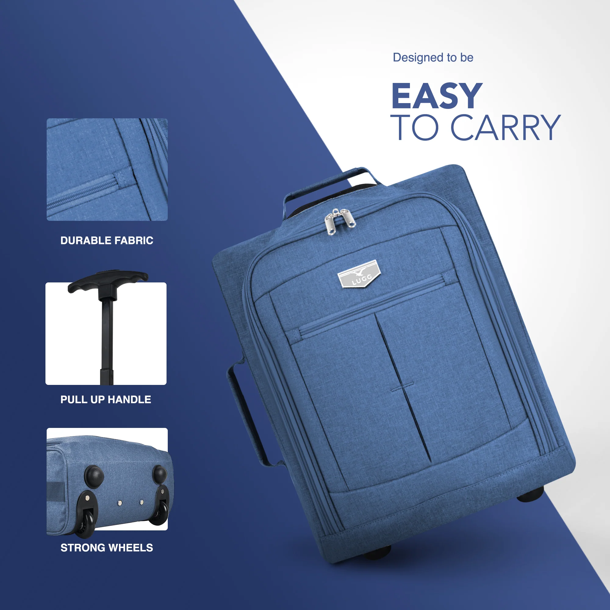 Free EasyJet Underseat & Ryanair Priority Approved Soft Cabin Bag - Blue (45x36x20cm) - Image 5