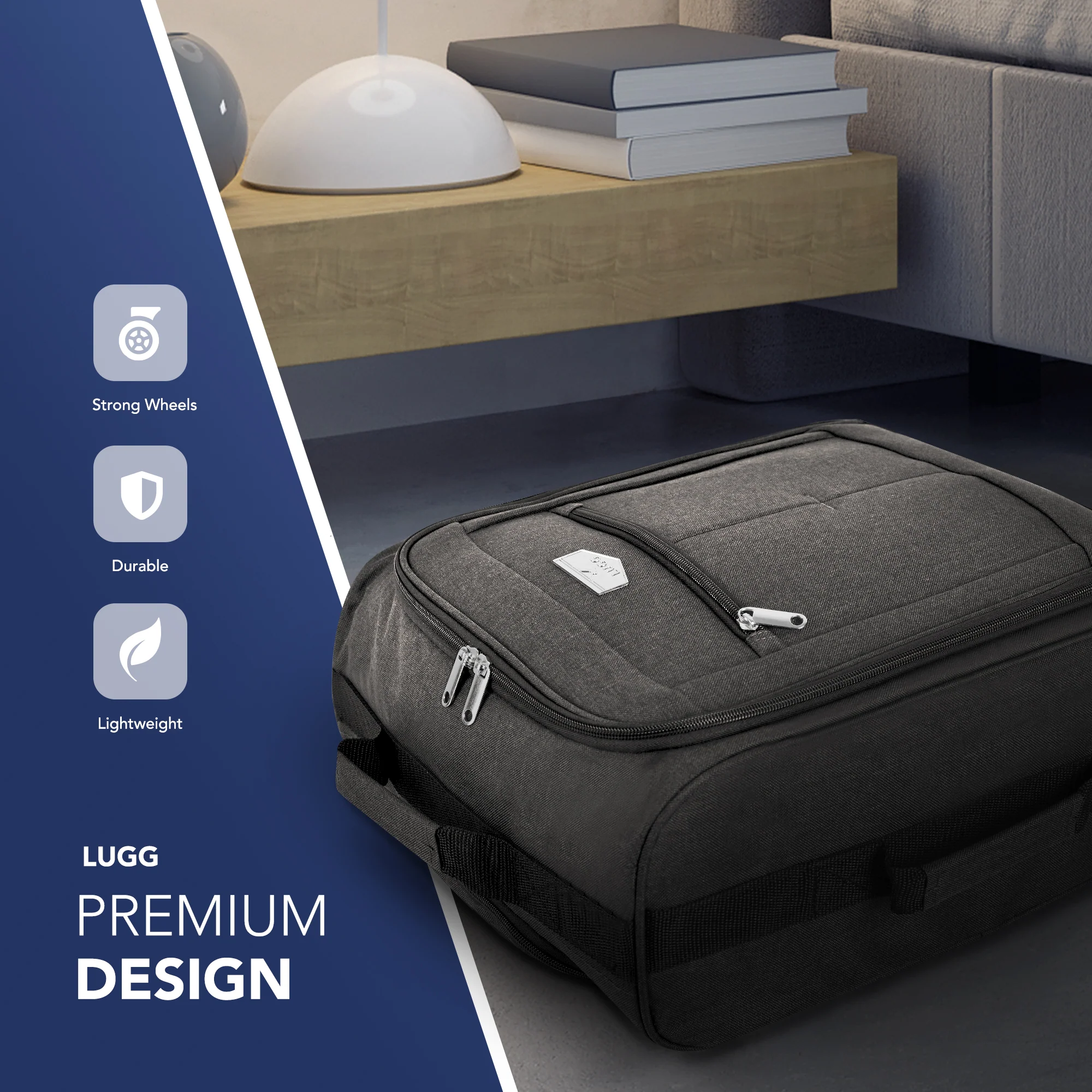 Free EasyJet Underseat & Ryanair Priority Approved Soft Cabin Bag - Charcoal (45x36x20cm) - Image 3