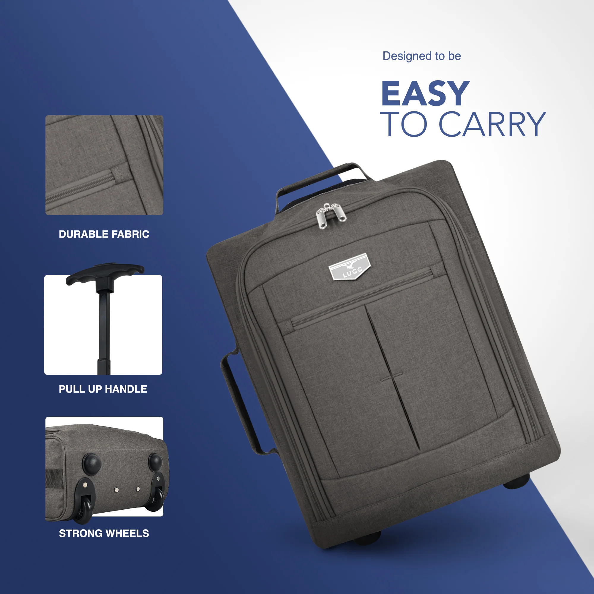 Free EasyJet Underseat & Ryanair Priority Approved Soft Cabin Bag - Charcoal (45x36x20cm) - Image 5
