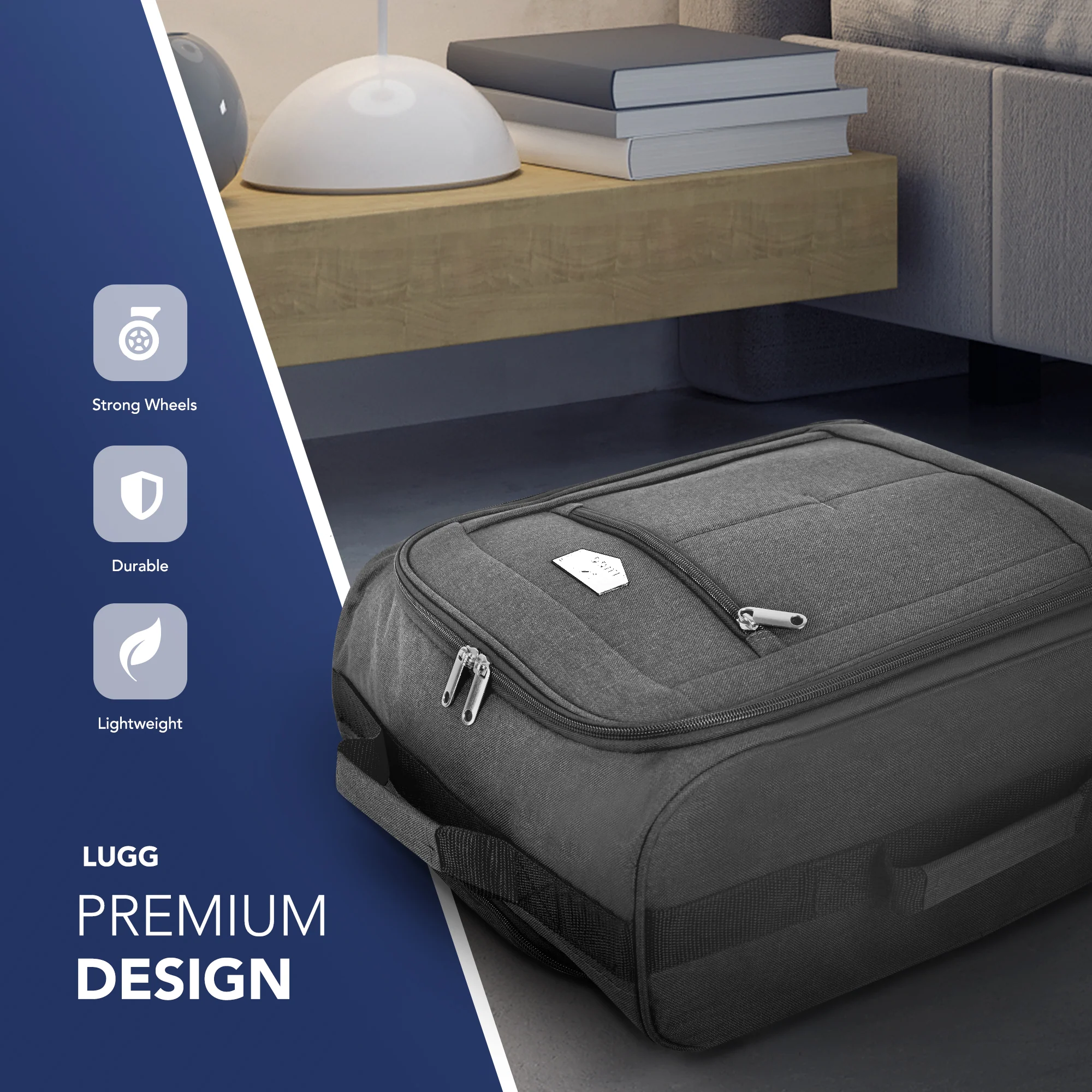 Free EasyJet Underseat & Ryanair Priority Approved Soft Cabin Bag - Grey (45x36x20cm) - Image 3