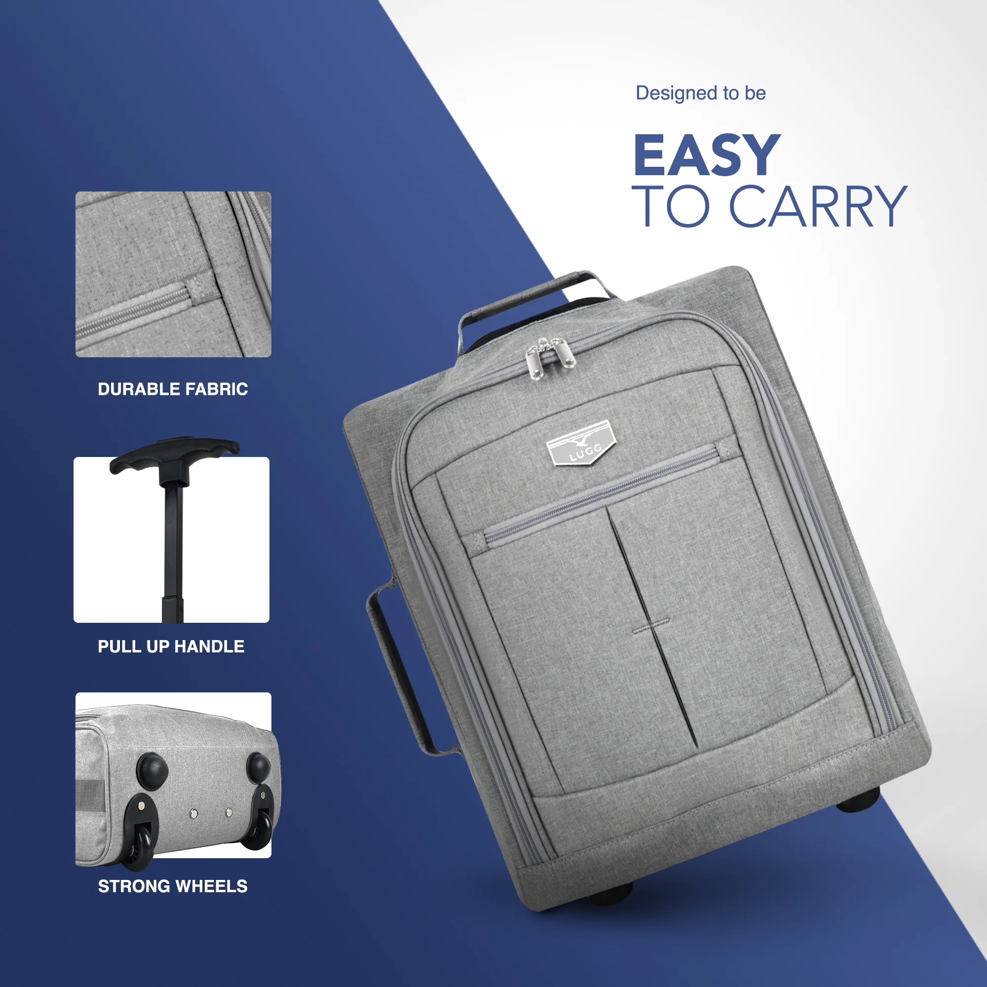 Free EasyJet Underseat & Ryanair Priority Approved Soft Cabin Bag - Grey (45x36x20cm) - Image 5