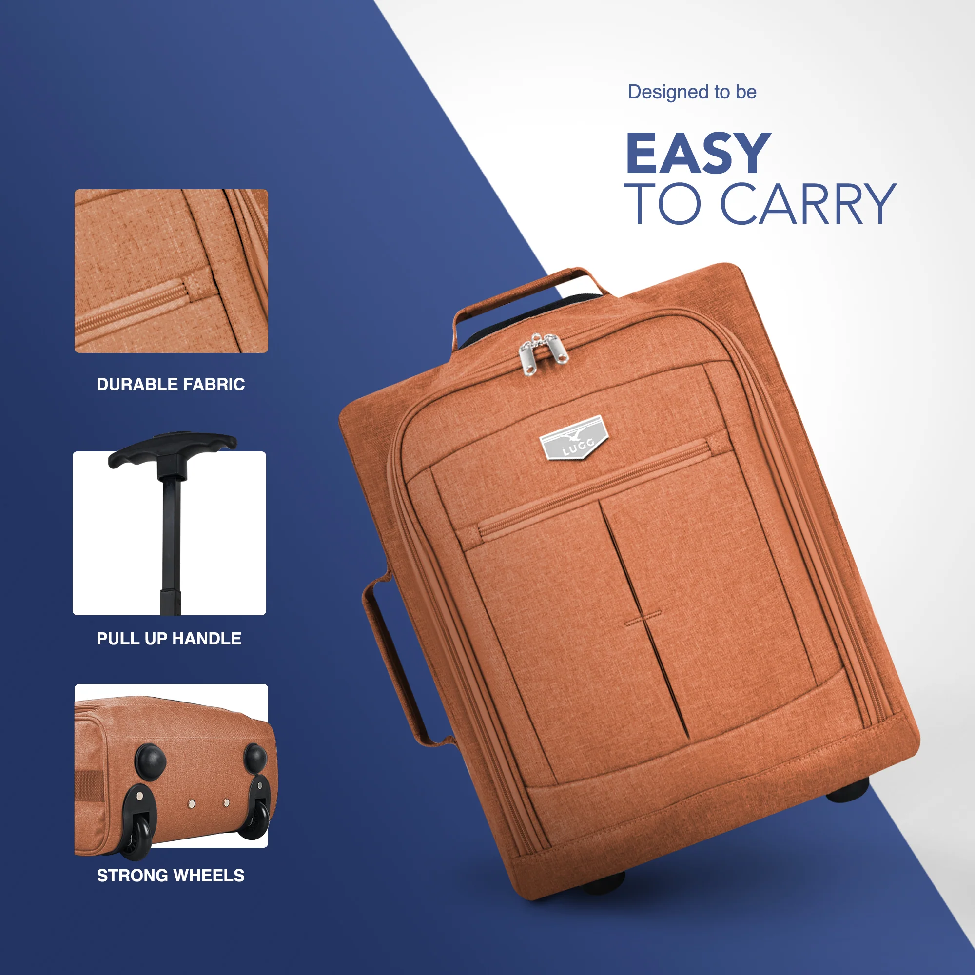 Free EasyJet Underseat & Ryanair Priority Approved Soft Cabin Bag - Orange (45x36x20cm) - Image 5
