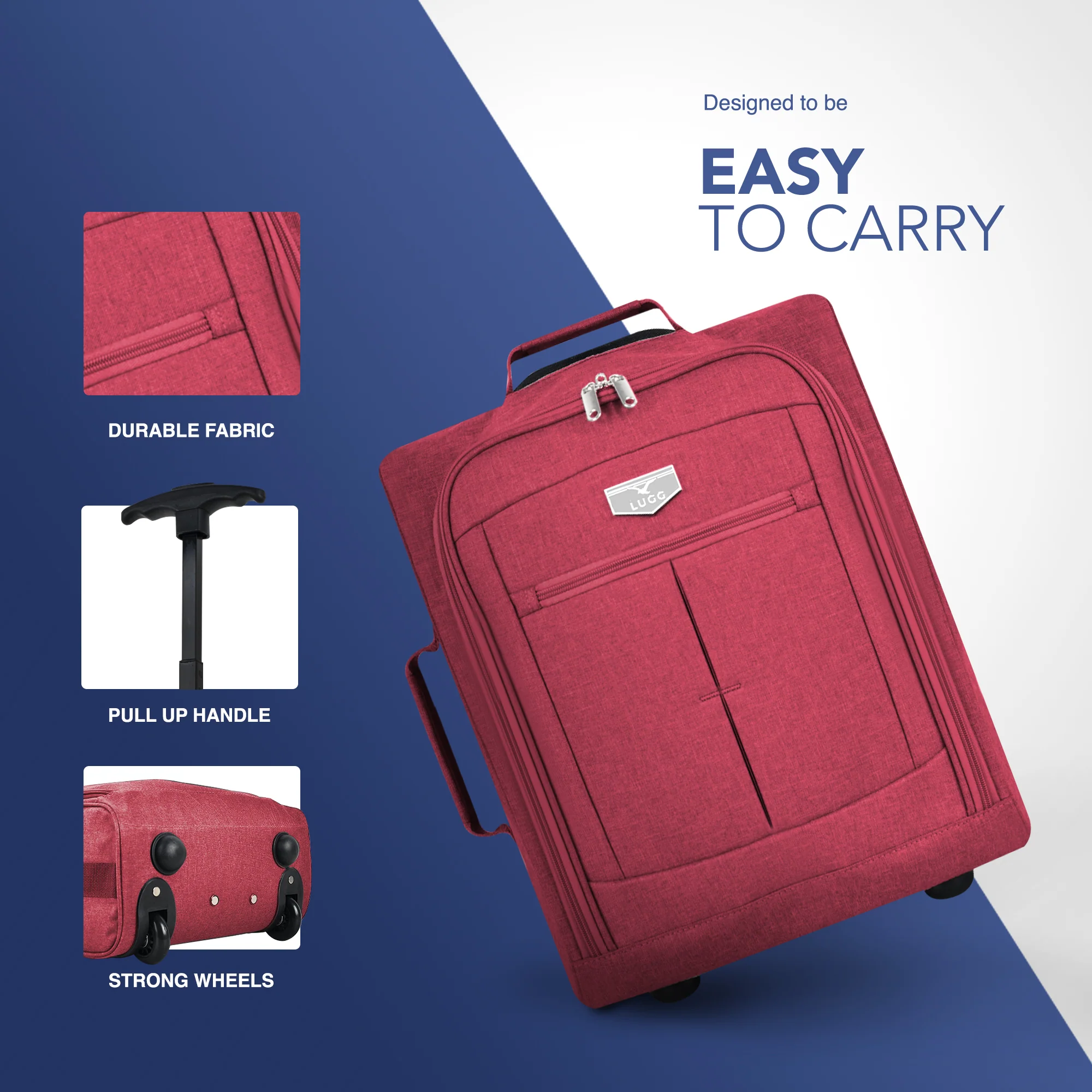Free EasyJet Underseat & Ryanair Priority Approved Soft Cabin Bag - Red (45x36x20cm) - Image 5