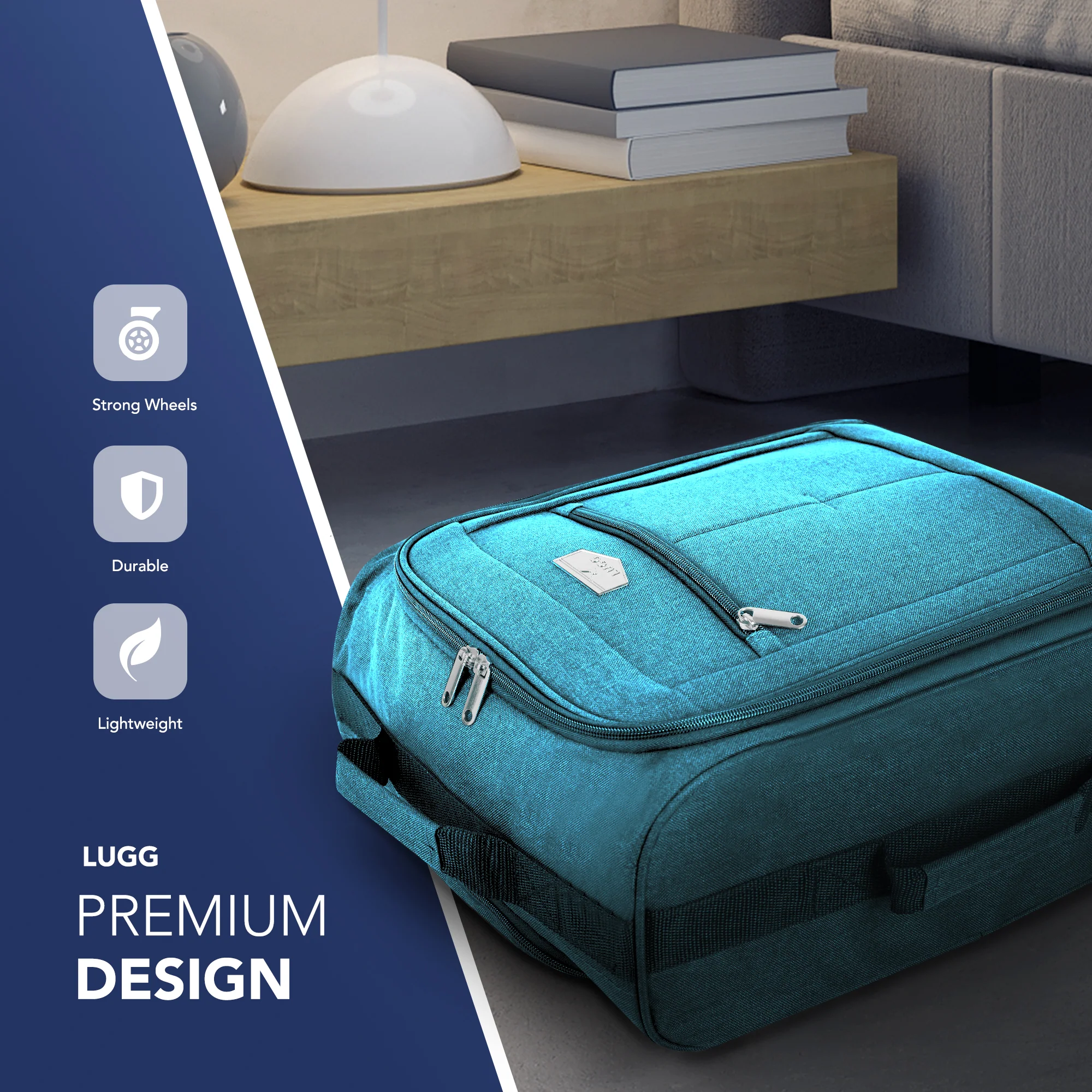 Free EasyJet Underseat & Ryanair Priority Approved Soft Cabin Bag - Teal (45x36x20cm) - Image 3