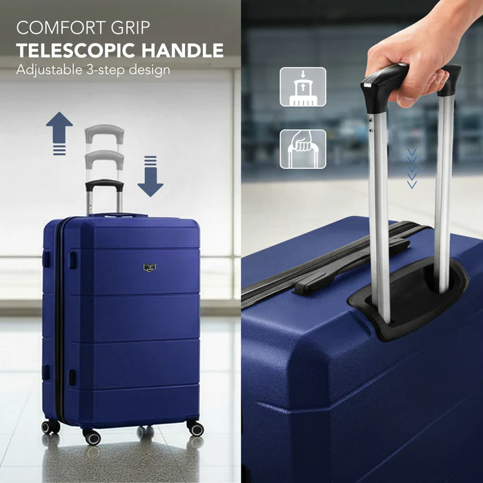 LUGG Jetset 28 Inch Large Suitcase – Lightweight Hard Shell Luggage with TSA Lock – Water-Resistant ABS Spinner Suitcase – 4 Wheels – (75x49x29cm) - Midnight Blue - Image 7