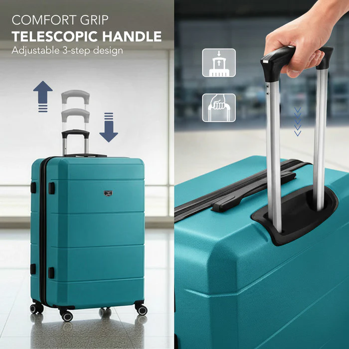 LUGG Jetset 28 Inch Large Suitcase – Lightweight Hard Shell Luggage with TSA Lock – Water-Resistant ABS Spinner Suitcase – 4 Wheels – (75x49x29cm) - Teal - Image 7