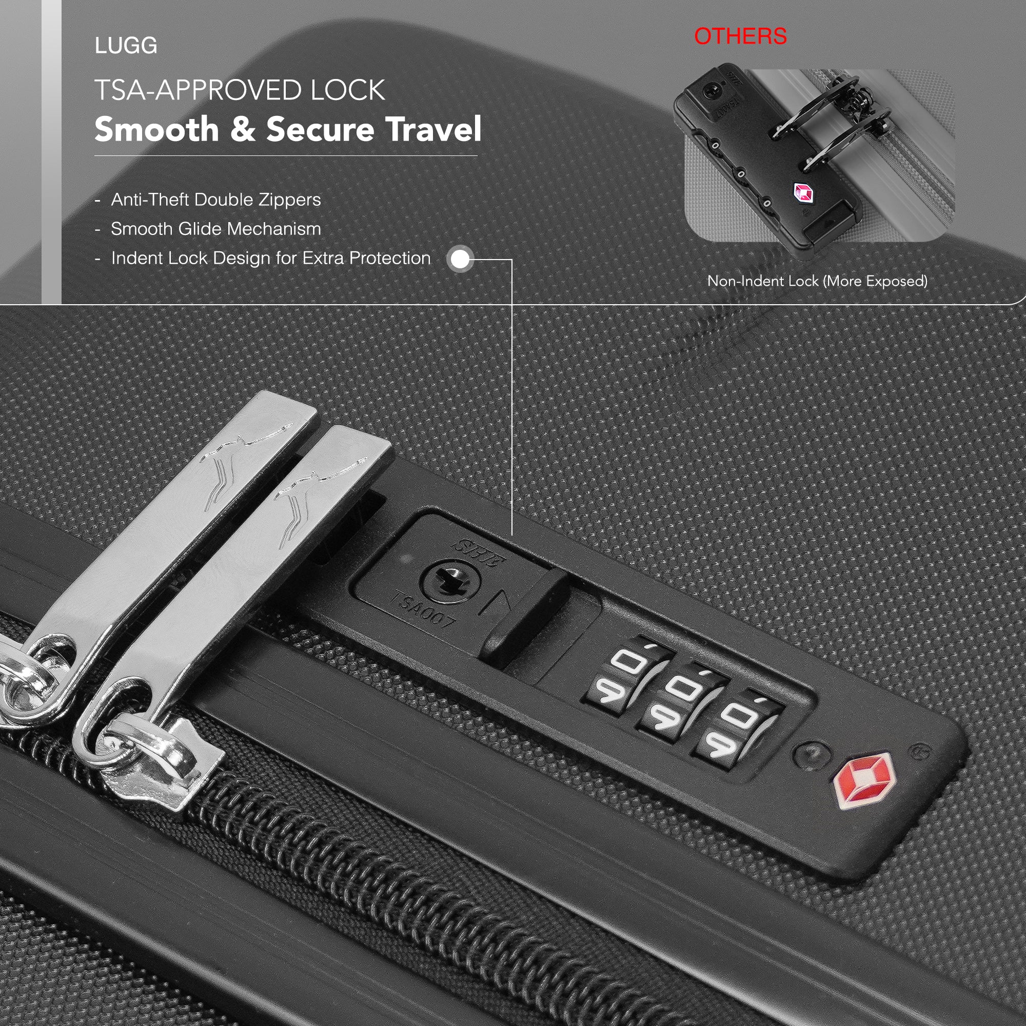 Jetset 32" Large Suitcase – Lightweight Hard Shell Luggage with TSA Lock – Water-Resistant ABS Spinner Suitcase – 4 Wheels – 86x58x31cm Travel Bag - Gunmetal - Image 4