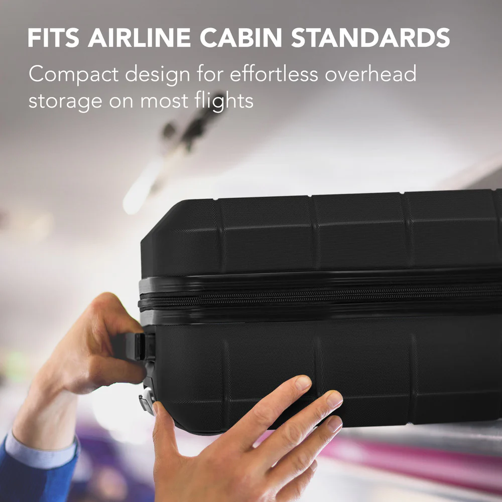 LUGG Jetset 15 Inch ABS Shell Protection Water Resistant & Safe Locking System Easyjet Free Under Seat Luggage (45x33x20cm) - Black - Image 7