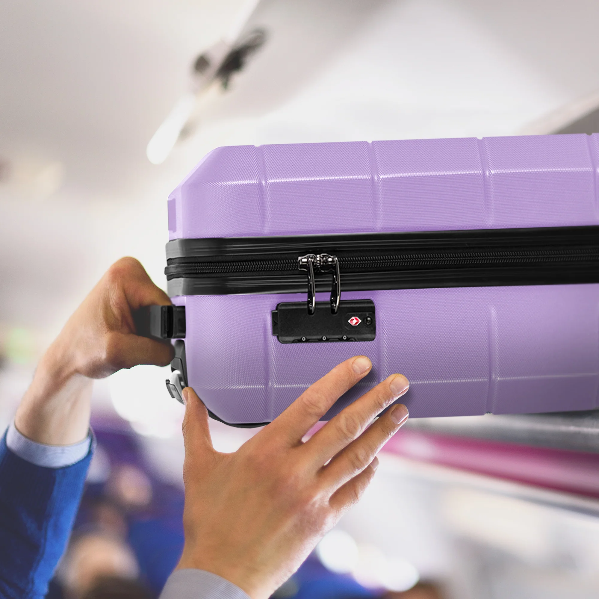 LUGG Jetset 15 Inch ABS Shell Protection Water Resistant & Safe Locking System Easyjet Free Under Seat Luggage (45x33x20cm) - Lavender - Image 8