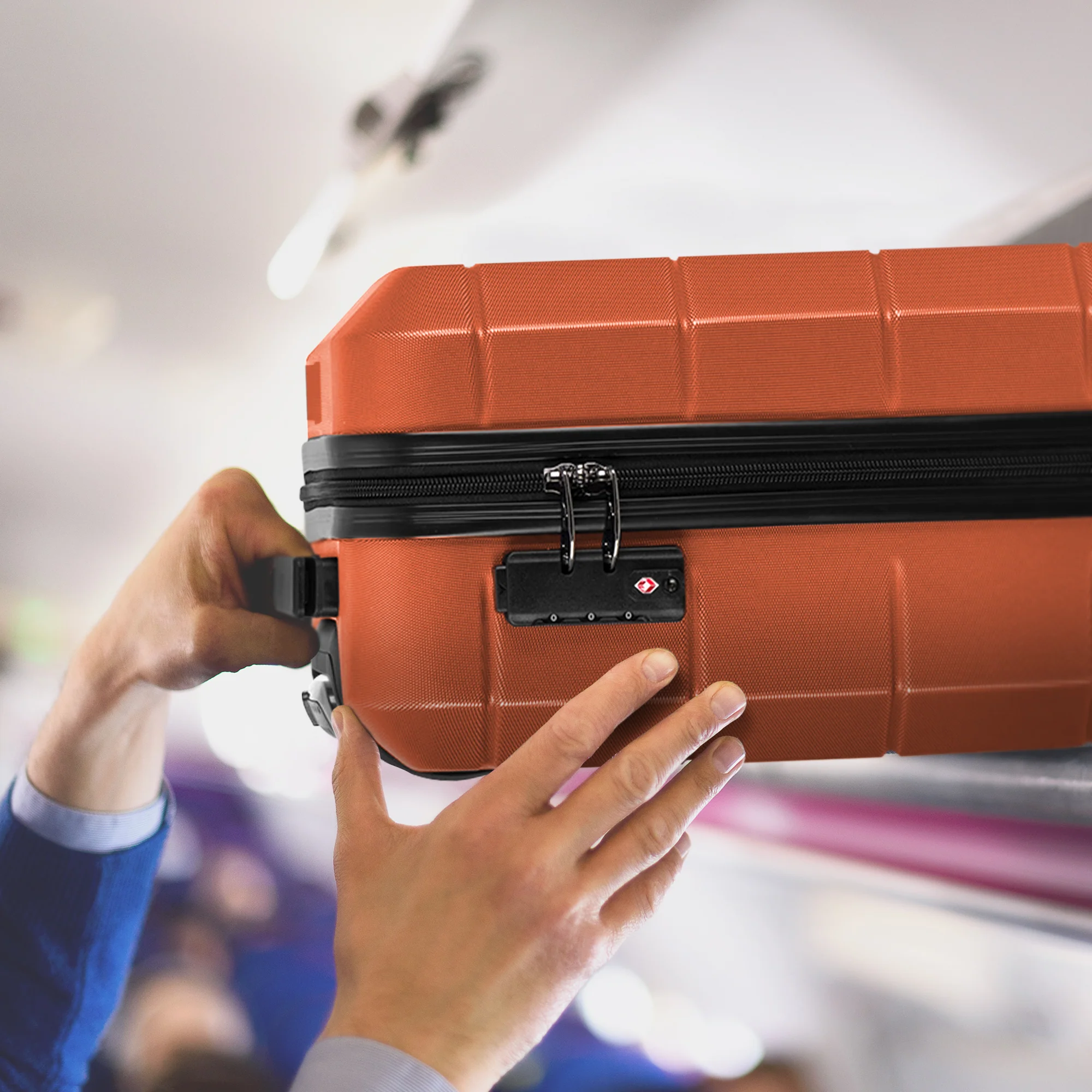 LUGG Jetset 15 Inch ABS Shell Protection Water Resistant & Safe Locking System Easyjet Free Under Seat Luggage (45x33x20cm) - Orange - Image 8