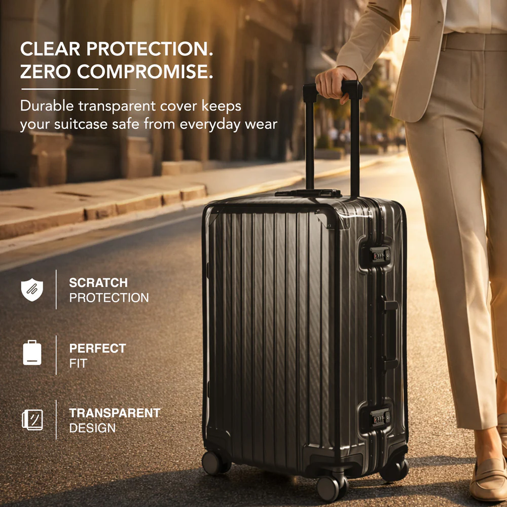 LUGG 24" Hard Shell Trolley Suitcase Aluminium TSA Lock Black 65x45x26.5cm - Image 7