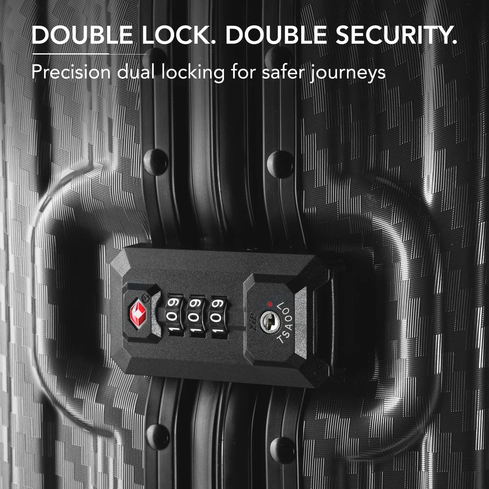 LUGG 24" Hard Shell Trolley Suitcase Aluminium TSA Lock Black 65x45x26.5cm - Image 9