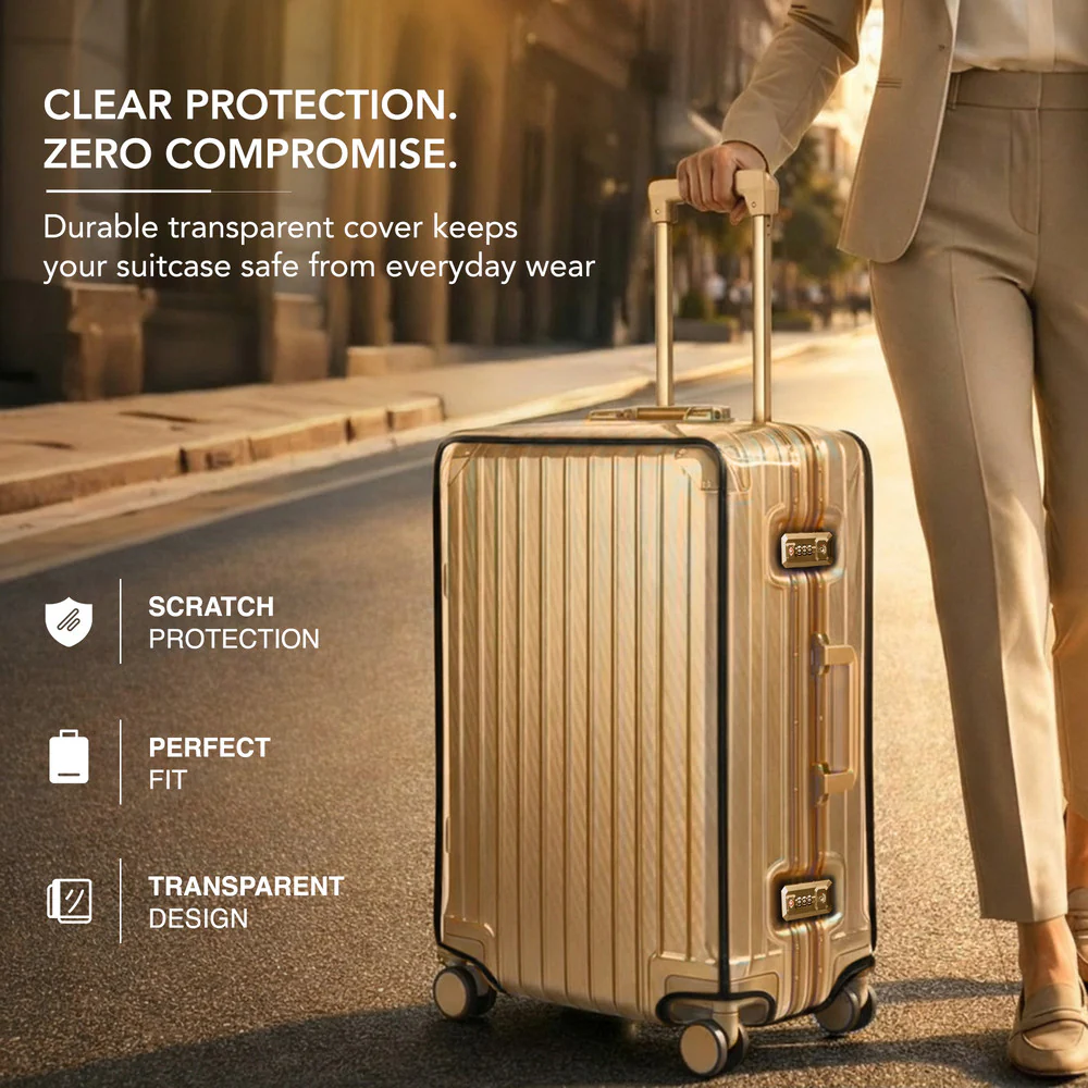 LUGG 24" Hard Shell Trolley Suitcase Aluminium TSA Lock Gold 65x45x26.5cm - Image 4