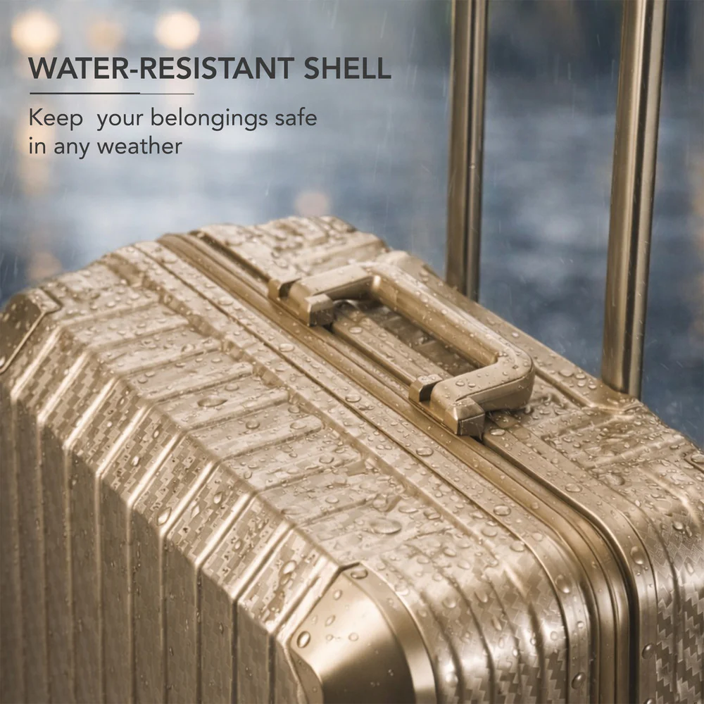 LUGG 24" Hard Shell Trolley Suitcase Aluminium TSA Lock Gold 65x45x26.5cm - Image 7