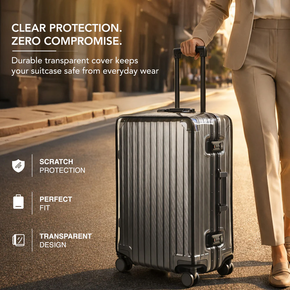 LUGG 24" Hard Shell Trolley Suitcase Aluminium TSA Lock Grey 65x45x26.5cm - Image 11
