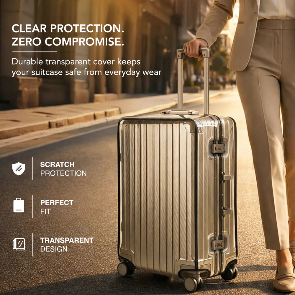LUGG 24" Hard Shell Trolley Suitcase Aluminium TSA Lock Metallic Silver 65x45x26.5cm - Image 11
