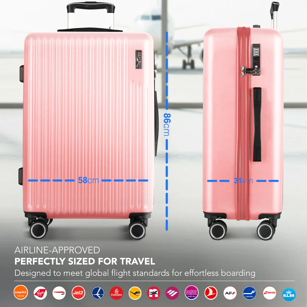 LUGG 32inch Vacay Suitcase ABS Luggage with TSA Indent Lock, Aluminium Trolley Handle, 360° Spinner Wheels, Water-Resistant & Durable Material - Airline Compatible (86 x 31 x 58cm) - Clay - Image 2