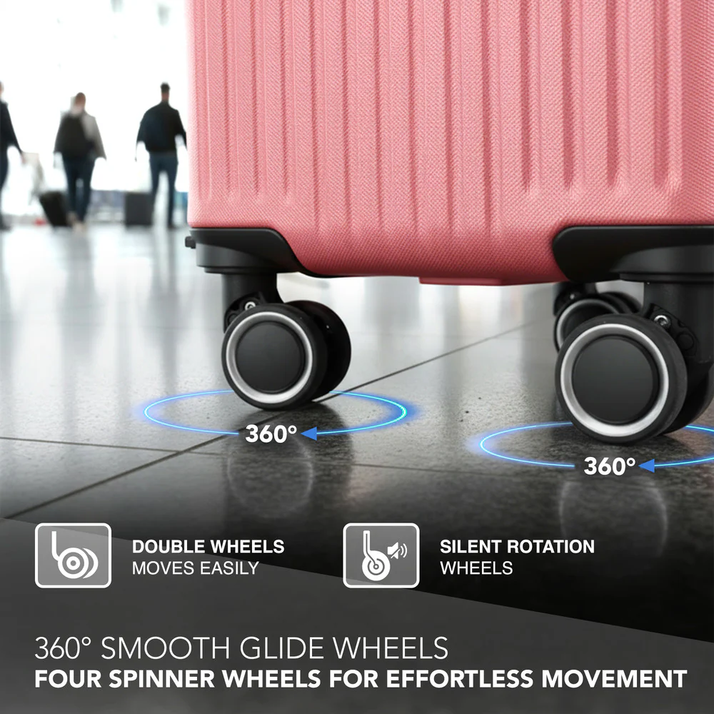 LUGG 32inch Vacay Suitcase ABS Luggage with TSA Indent Lock, Aluminium Trolley Handle, 360° Spinner Wheels, Water-Resistant & Durable Material - Airline Compatible (86 x 31 x 58cm) - Clay - Image 6