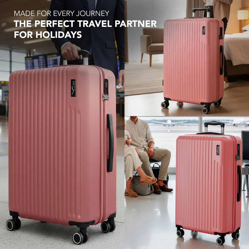 LUGG 32inch Vacay Suitcase ABS Luggage with TSA Indent Lock, Aluminium Trolley Handle, 360° Spinner Wheels, Water-Resistant & Durable Material - Airline Compatible (86 x 31 x 58cm) - Clay - Image 9