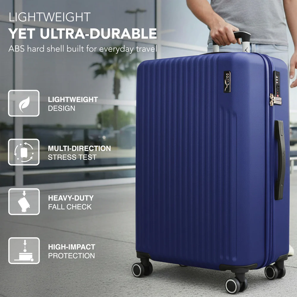 LUGG 32inch Vacay Suitcase ABS Luggage with TSA Indent Lock, Aluminium Trolley Handle, 360° Spinner Wheels, Water-Resistant & Durable Material - Airline Compatible (86 x 31 x 58cm) - Dusk - Image 3