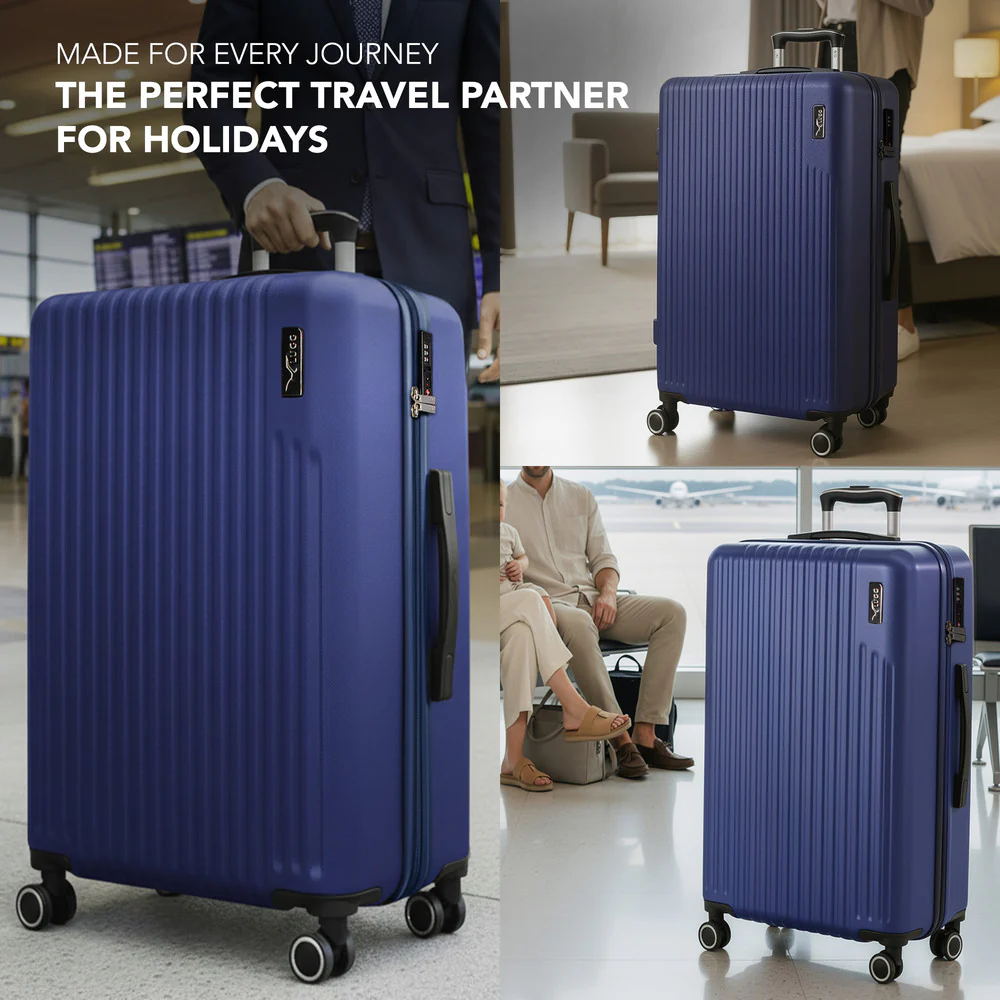 LUGG 32inch Vacay Suitcase ABS Luggage with TSA Indent Lock, Aluminium Trolley Handle, 360° Spinner Wheels, Water-Resistant & Durable Material - Airline Compatible (86 x 31 x 58cm) - Dusk - Image 8
