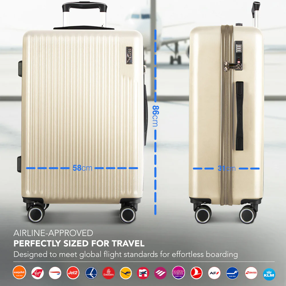 LUGG 32inch Vacay Suitcase ABS Luggage with TSA Indent Lock, Aluminium Trolley Handle, 360° Spinner Wheels, Water-Resistant & Durable Material - Airline Compatible (86 x 31 x 58cm) - Earth - Image 2