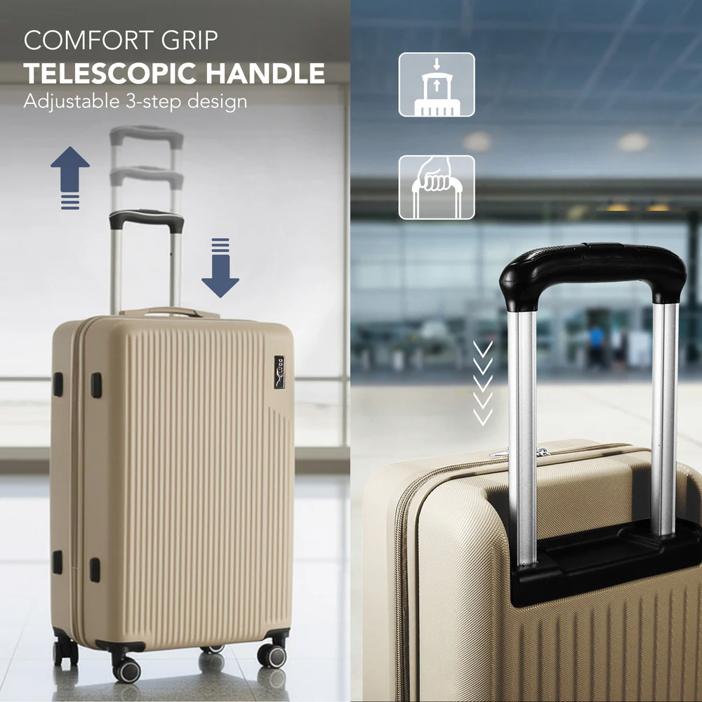 LUGG 32inch Vacay Suitcase ABS Luggage with TSA Indent Lock, Aluminium Trolley Handle, 360° Spinner Wheels, Water-Resistant & Durable Material - Airline Compatible (86 x 31 x 58cm) - Earth - Image 7