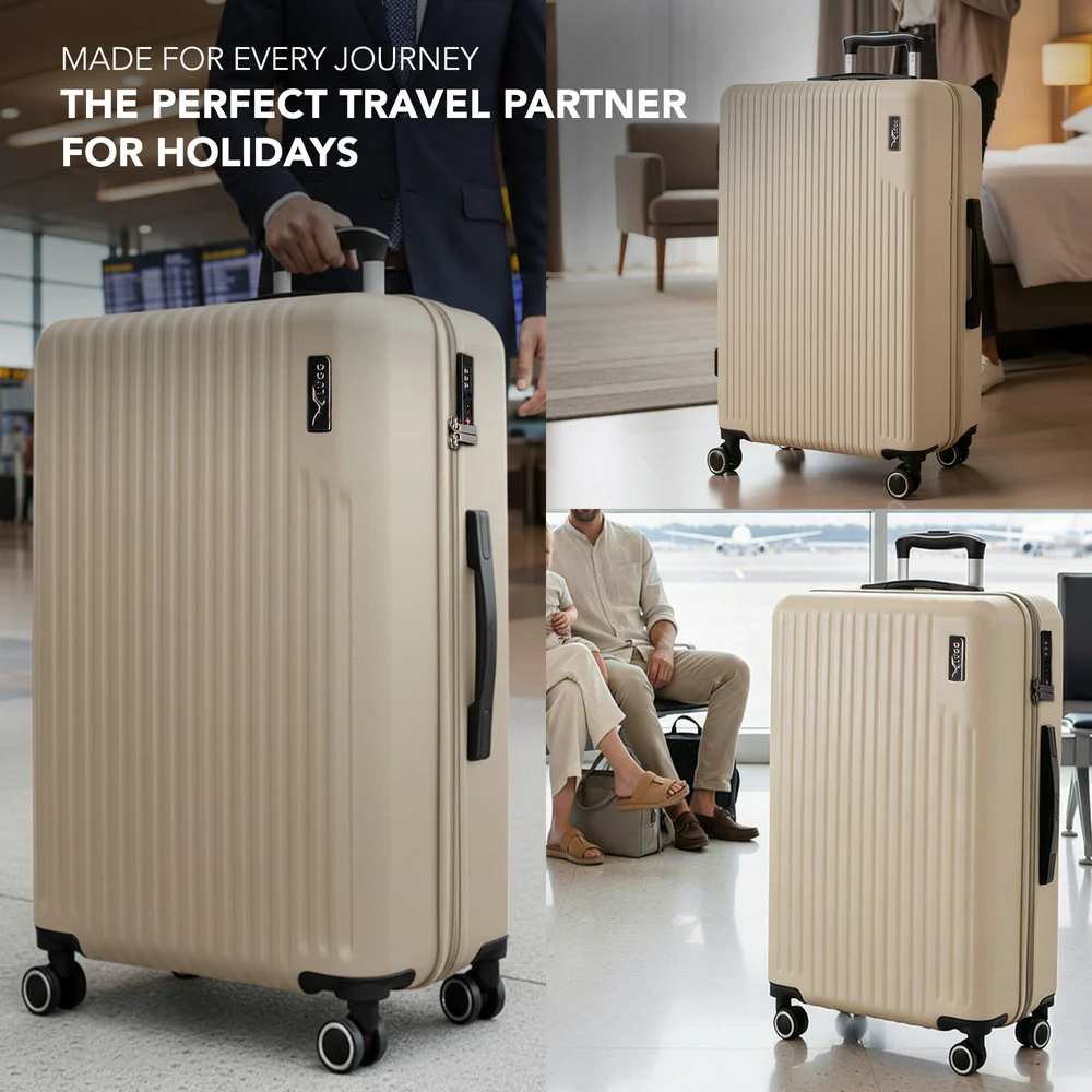 LUGG 32inch Vacay Suitcase ABS Luggage with TSA Indent Lock, Aluminium Trolley Handle, 360° Spinner Wheels, Water-Resistant & Durable Material - Airline Compatible (86 x 31 x 58cm) - Earth - Image 9