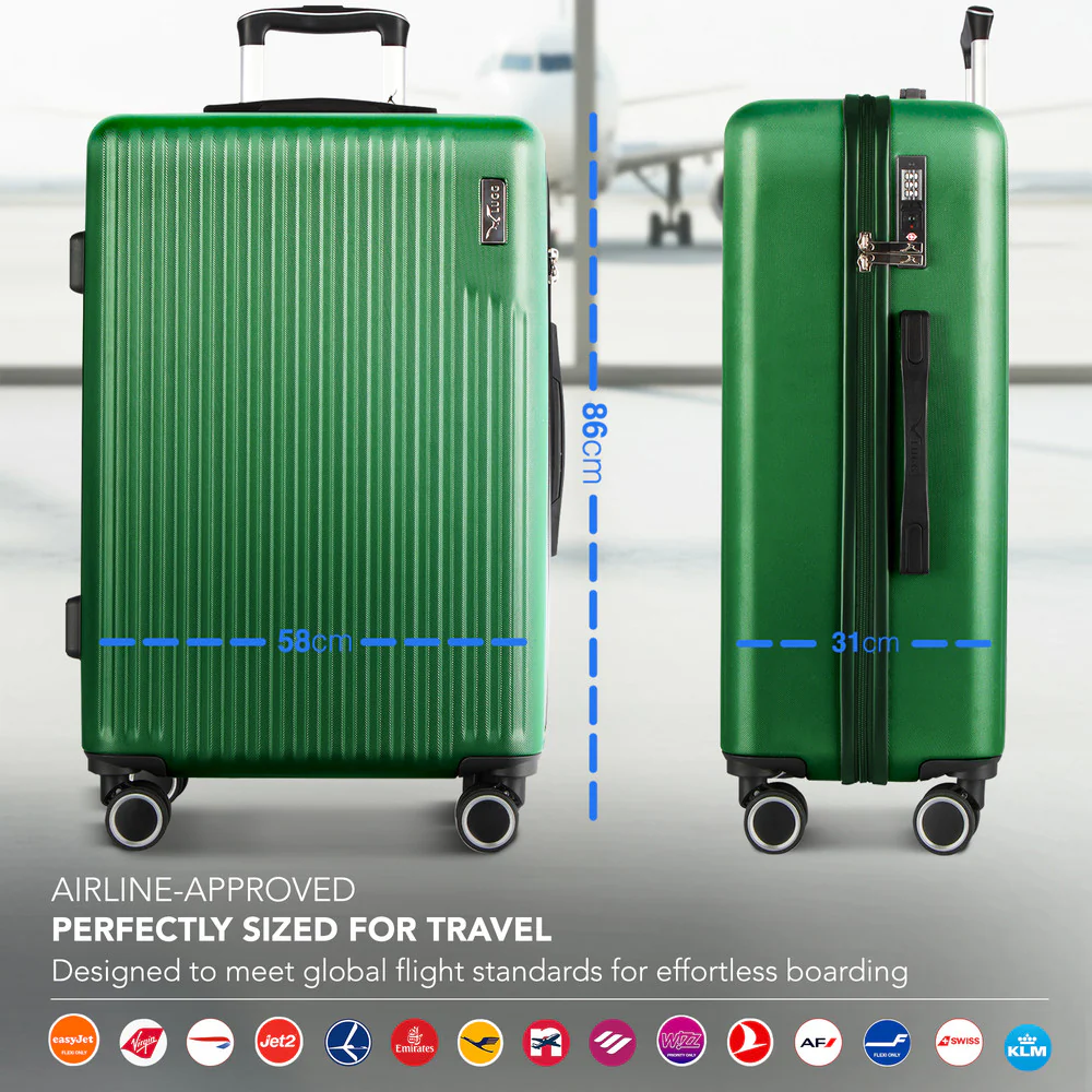 LUGG 32inch Vacay Suitcase ABS Luggage with TSA Indent Lock, Aluminium Trolley Handle, 360° Spinner Wheels, Water-Resistant & Durable Material - Airline Compatible (86 x 31 x 58cm) - Forest - Image 2