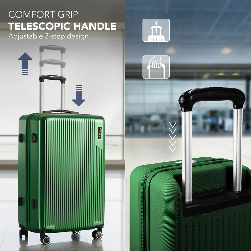 LUGG 32inch Vacay Suitcase ABS Luggage with TSA Indent Lock, Aluminium Trolley Handle, 360° Spinner Wheels, Water-Resistant & Durable Material - Airline Compatible (86 x 31 x 58cm) - Forest - Image 7