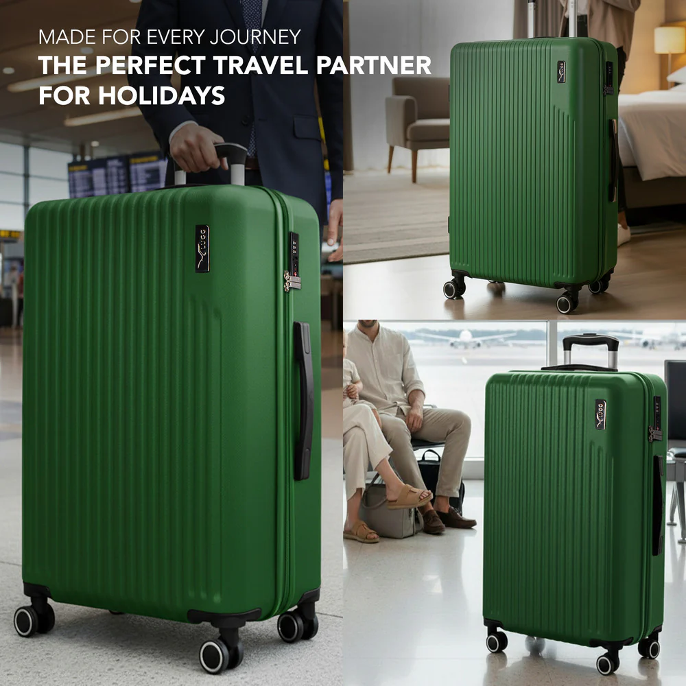 LUGG 32inch Vacay Suitcase ABS Luggage with TSA Indent Lock, Aluminium Trolley Handle, 360° Spinner Wheels, Water-Resistant & Durable Material - Airline Compatible (86 x 31 x 58cm) - Forest - Image 9