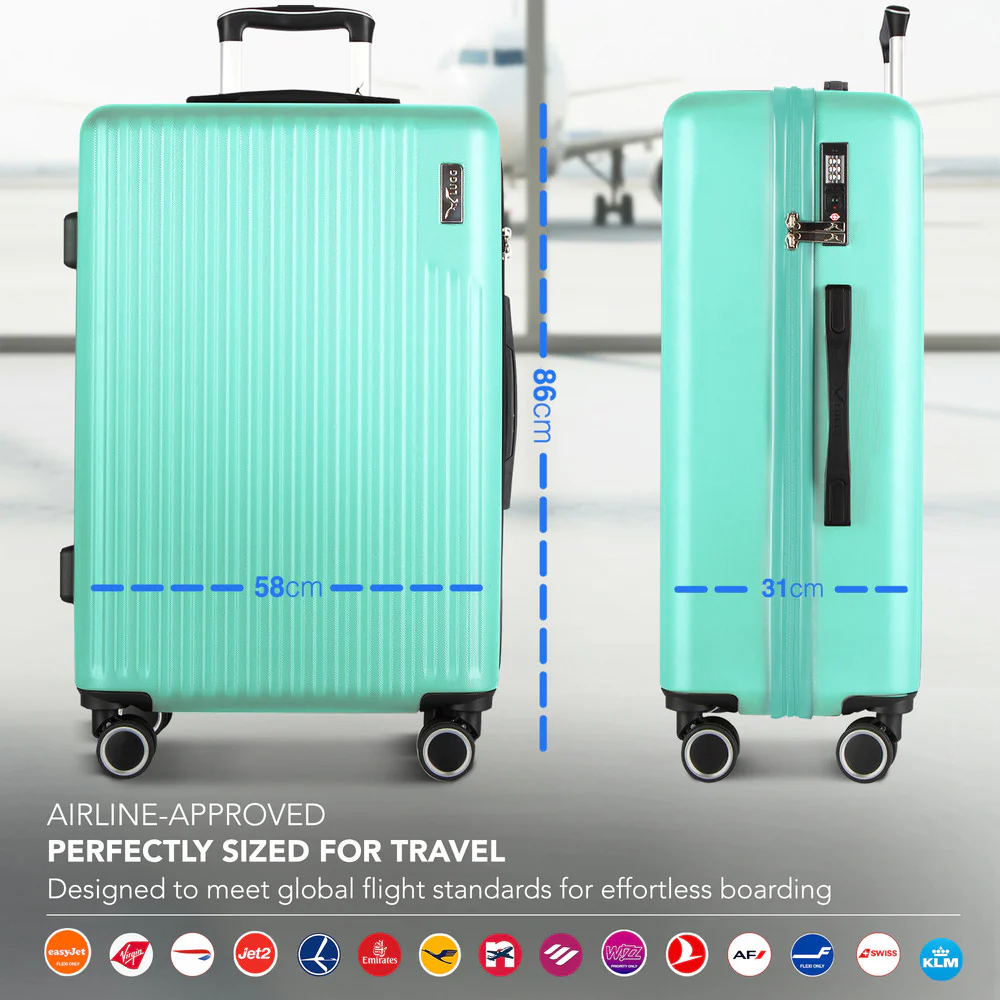 LUGG 32inch Vacay Suitcase ABS Luggage with TSA Indent Lock, Aluminium Trolley Handle, 360° Spinner Wheels, Water-Resistant & Durable Material - Airline Compatible (86 x 31 x 58cm) - Mint - Image 2