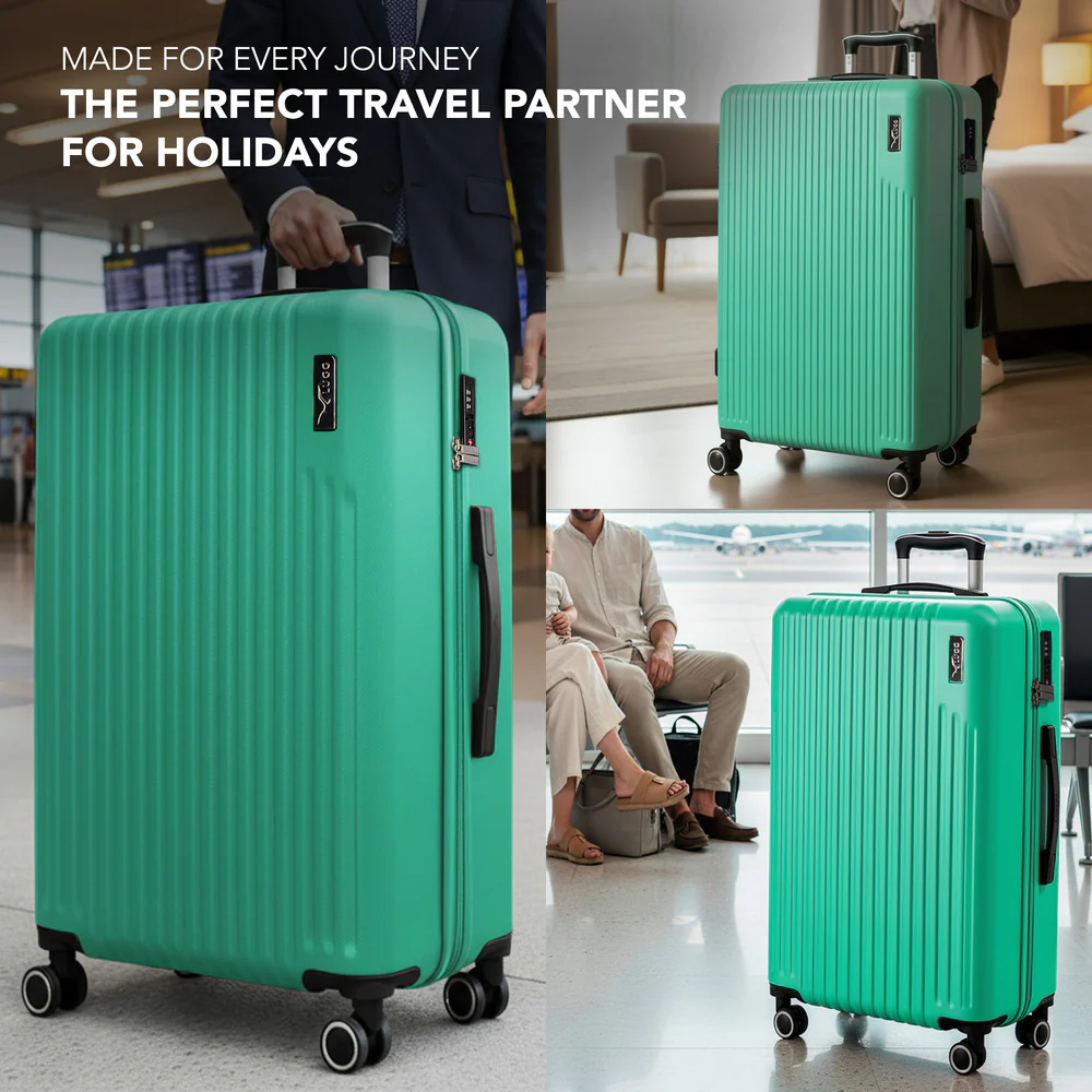 LUGG 32inch Vacay Suitcase ABS Luggage with TSA Indent Lock, Aluminium Trolley Handle, 360° Spinner Wheels, Water-Resistant & Durable Material - Airline Compatible (86 x 31 x 58cm) - Mint - Image 9