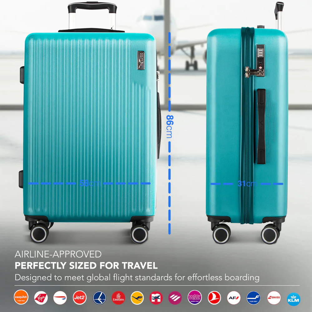 LUGG 32inch Vacay Suitcase ABS Luggage with TSA Indent Lock, Aluminium Trolley Handle, 360° Spinner Wheels, Water-Resistant & Durable Material - Airline Compatible (86 x 31 x 58cm) - Ocean - Image 2