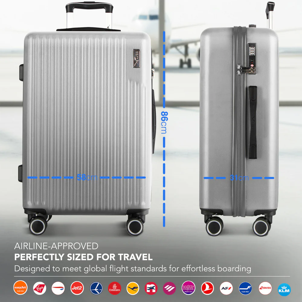 LUGG 32inch Vacay Suitcase ABS Luggage with TSA Indent Lock, Aluminium Trolley Handle, 360° Spinner Wheels, Water-Resistant & Durable Material - Airline Compatible (86 x 31 x 58cm) - Raven - Image 2