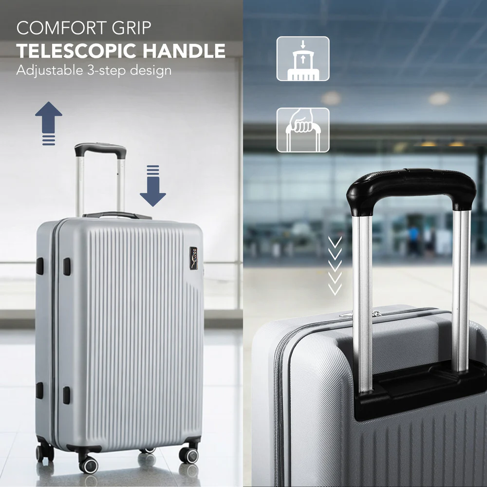 LUGG 32inch Vacay Suitcase ABS Luggage with TSA Indent Lock, Aluminium Trolley Handle, 360° Spinner Wheels, Water-Resistant & Durable Material - Airline Compatible (86 x 31 x 58cm) - Raven - Image 7