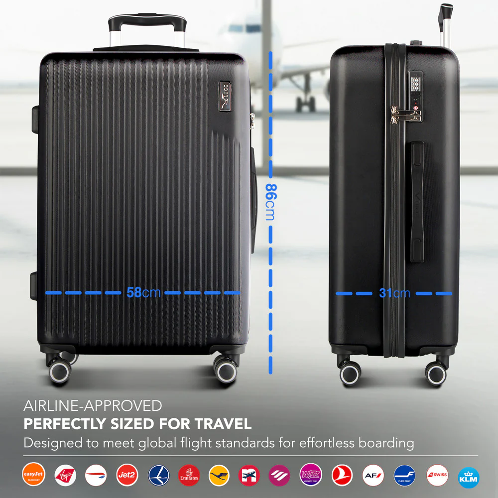 LUGG 32inch Vacay Suitcase ABS Luggage with TSA Indent Lock, Aluminium Trolley Handle, 360° Spinner Wheels, Water-Resistant & Durable Material - Airline Compatible (86 x 31 x 58cm) - Shadow - Image 2