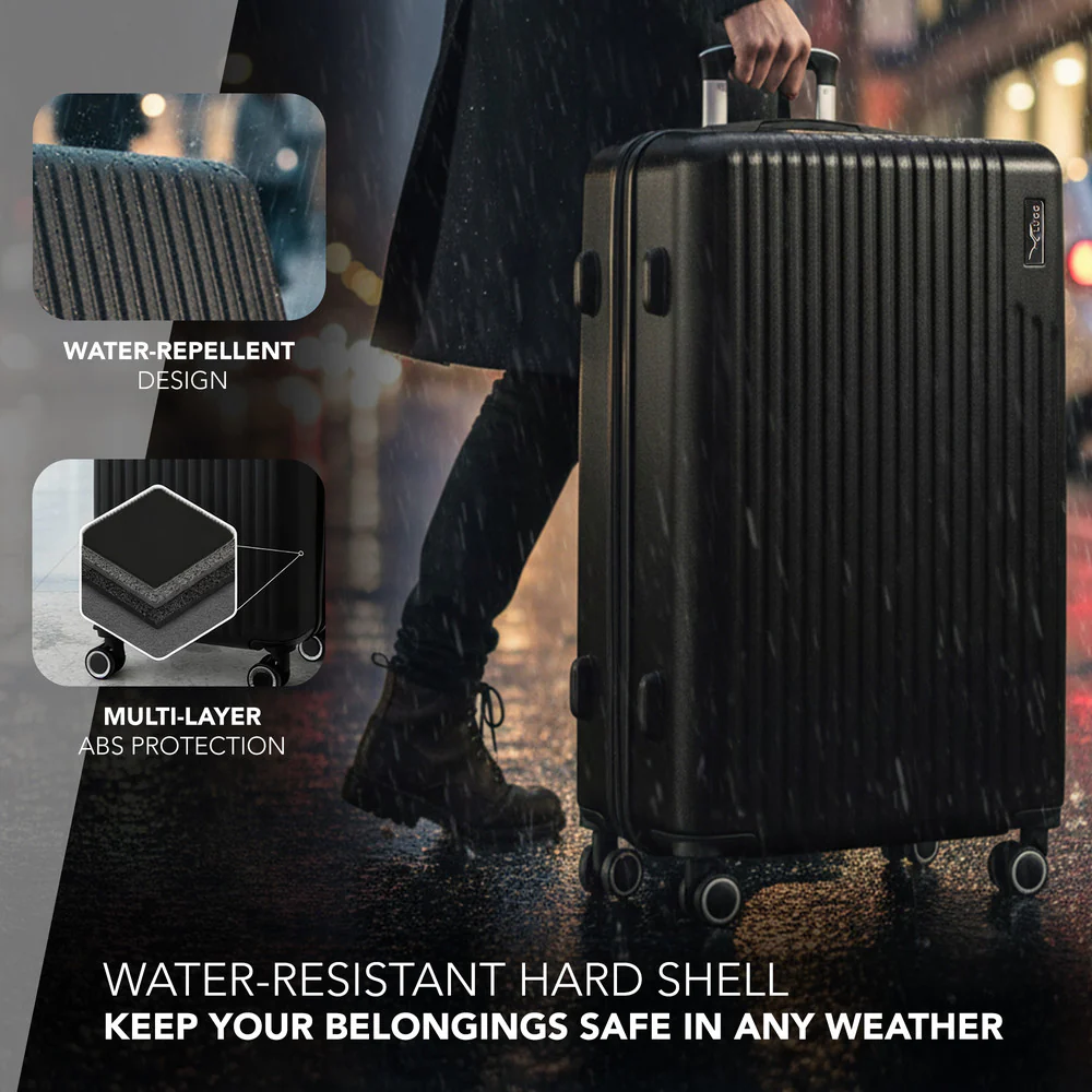 LUGG 32inch Vacay Suitcase ABS Luggage with TSA Indent Lock, Aluminium Trolley Handle, 360° Spinner Wheels, Water-Resistant & Durable Material - Airline Compatible (86 x 31 x 58cm) - Shadow - Image 4