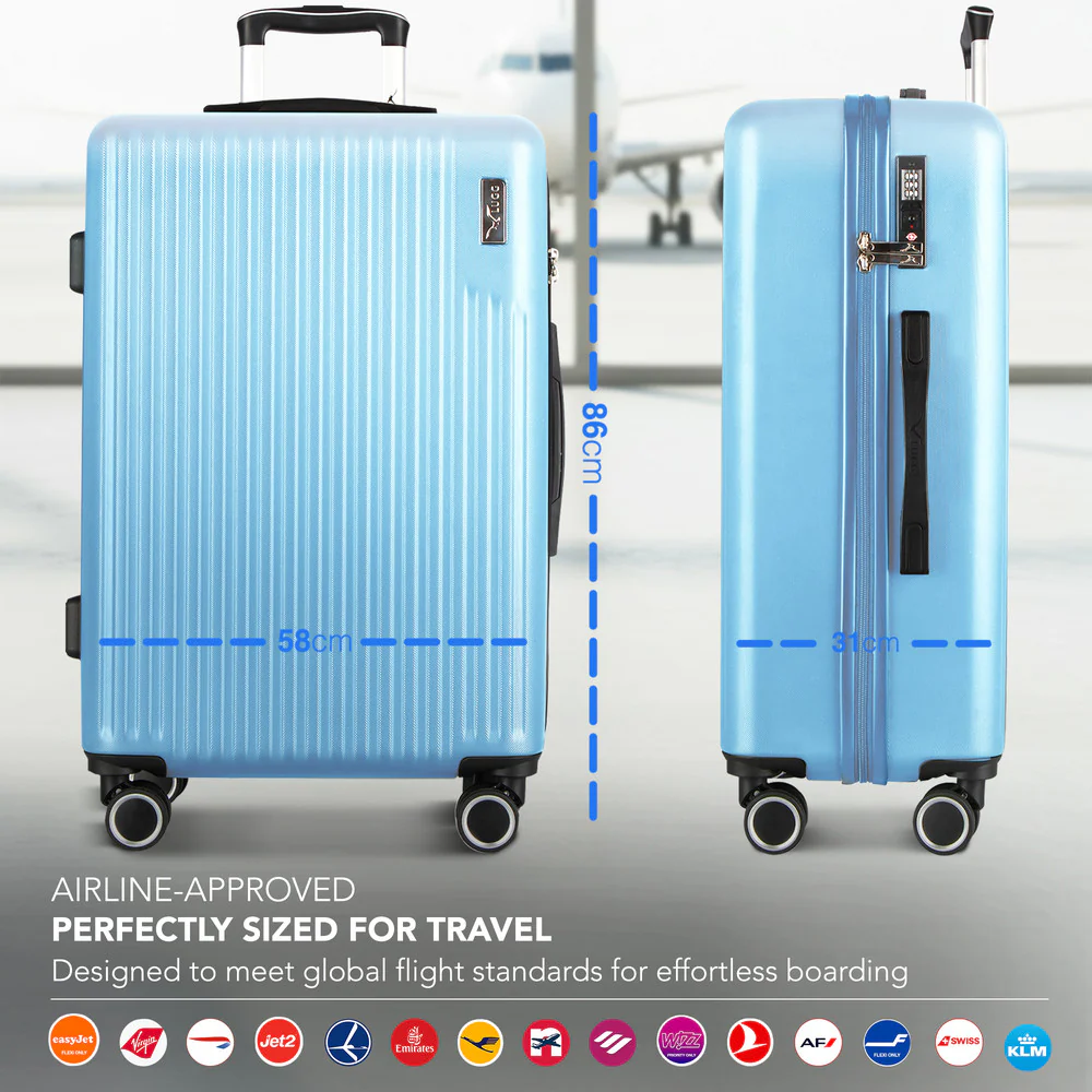 LUGG 32inch Vacay Suitcase ABS Luggage with TSA Indent Lock, Aluminium Trolley Handle, 360° Spinner Wheels, Water-Resistant & Durable Material - Airline Compatible (86 x 31 x 58cm) - Skyblue - Image 2